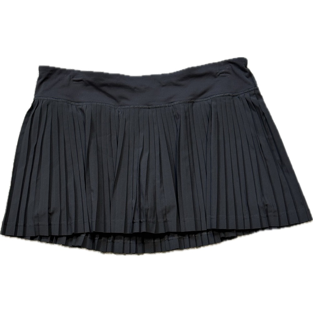 Lululemon Pleated Skort Built-in Shorts 10 Black Athletic Tennis Golf Skirt